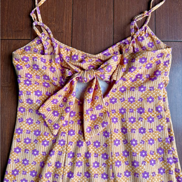 Floral Spaghetti Strap Maxi Dress -‎ Purple and Orange - Picture 7 of 10
